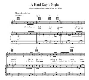 A Hard Day's Night - The Beatles - partitura - Purple Market Area