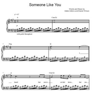 Someone Like You - Adele - sheet music - Purple Market Area