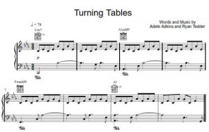 Turning Tables - Adele - sheet music - Purple Market Area