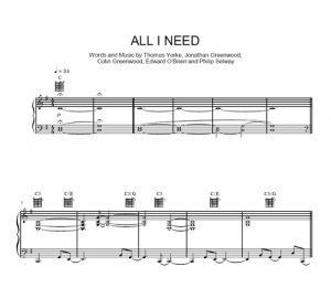 All I Need - Radiohead - partitura - Purple Market Area