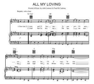 All My Loving - The Beatles - sheet music - Purple Market Area