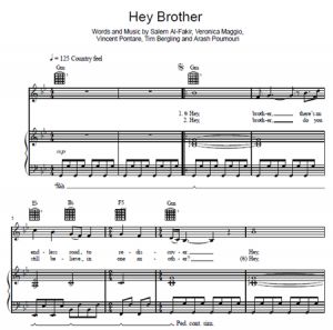 Hey Brother - Avicii - sheet music - Purple Market Area