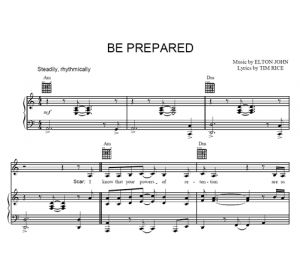 Be prepared - The Lion King - sheet music - Purple Market Area