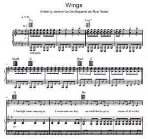 Wings - Birdy - ноты к песне - Purple Market Area