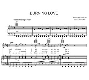 Burning Love - Elvis Presley - sheet music - Purple Market Area