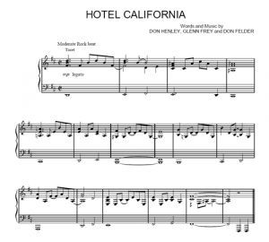 Hotel California - The Eagles - sheet music - Purple Market Area