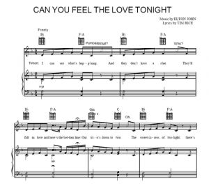 Can You Feel the Love Tonight - Король Лев - Elton John - ноты к песне - Purple Market Area