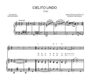 Cielito lindo - Xavier Cugat, Quirino Mendoza - sheet music - Purple Market Area