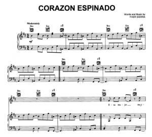 Corazón Espinado - Santana - sheet music - Purple Market Area
