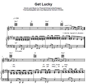 Get Lucky - Daft Punk - sheet music - Purple Market Area