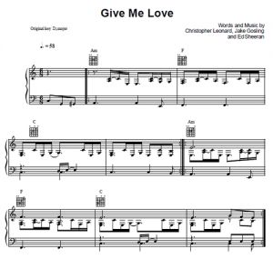 Give Me Love - Ed Sheeran - ноты к песне - Purple Market Area