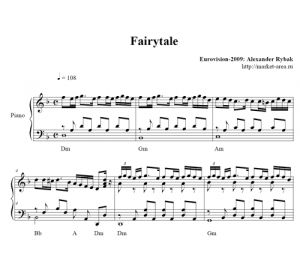Fairytale (Евровидение 2009) - Alexander Rybak - sheet music - Purple Market Area