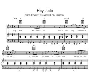 Hey Jude - The Beatles - partitura - Purple Market Area