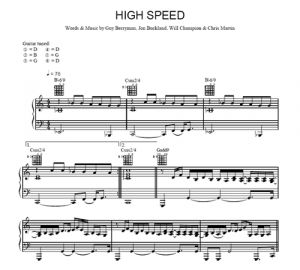 High Speed - Coldplay - sheet music - Purple Market Area