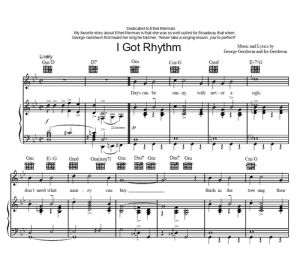 I Got Rhythm - George Gershvin - sheet music - Purple Market Area