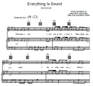  Everything Is Sound (La La La) - Jason Mraz - ноты к песне - Purple Market Area