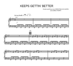 Keeps gettin' better - Christina Aguilera - sheet music - Purple Market Area
