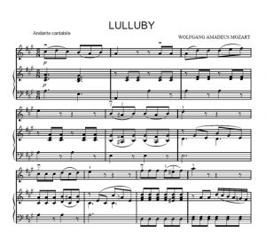 Lulluby - Wolfgang Amadeus Mozart - sheet music - Purple Market Area
