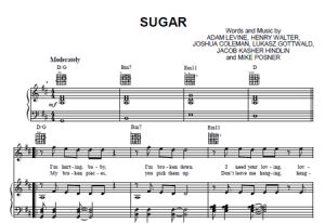 Sugar - Maroon 5 - sheet music - Purple Market Area