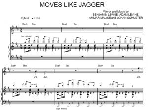 Moves like Jagger - Maroon 5 and Christina Aguilera - ноты к песне - Purple Market Area