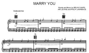 Marry You - Bruno Mars - sheet music - Purple Market Area