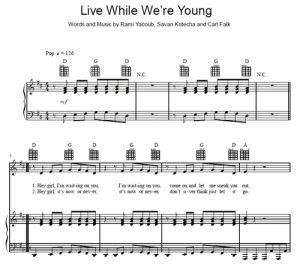 Live While We're Young - One Direction - sheet music - Purple Market Area