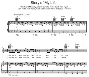 Story of My Life - One Direction - sheet music - Purple Market Area