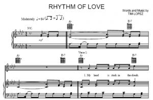 Rhythm of Love - Plain White T’s - sheet music - Purple Market Area