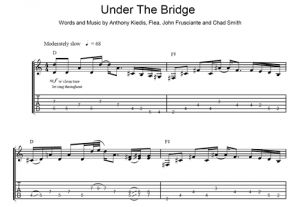 Under The Bridge - Red Hot Chili Peppers - sheet music - Purple Market Area