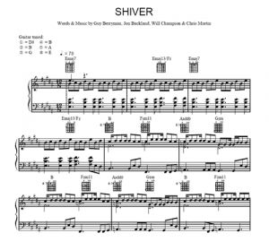 Shiver - Coldplay - sheet music - Purple Market Area