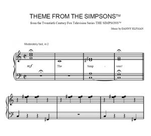 Theme from The Simpsons - sheet music - Purple Market Area