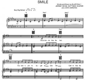 Smile - Uncle Kracker - sheet music - Purple Market Area