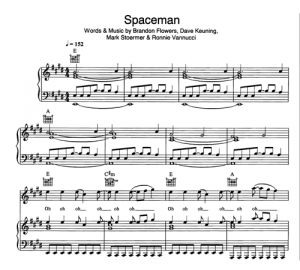 Spaceman - The Killers - sheet music - Purple Market Area