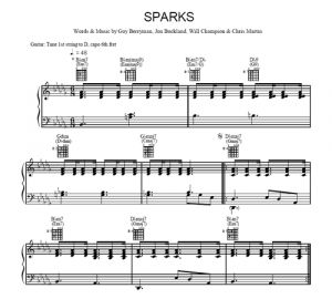 Sparks - Coldplay - sheet music - Purple Market Area