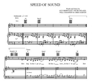 Speed of Sound - Coldplay - partitura - Purple Market Area