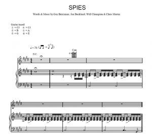 Spies - Coldplay - sheet music - Purple Market Area