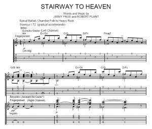 Stairway to Heaven - Led Zeppelin - guitar tabs - Purple Market Area