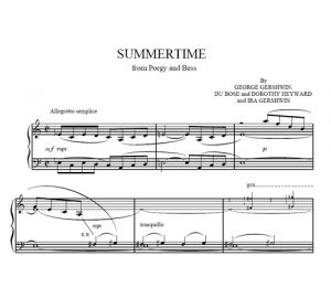 Summertime - George Gershvin - sheet music - Purple Market Area