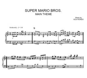 Super Mario Brothers Main Theme - sheet music - Purple Market Area