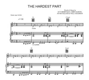 The Hardest Part - Coldplay - partitura - Purple Market Area