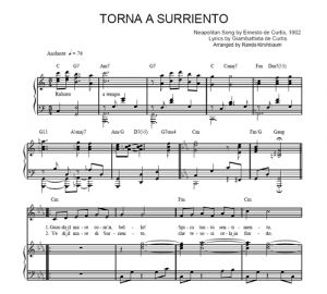 Torna a Surriento - Neapolitan songs - sheet music - Purple Market Area