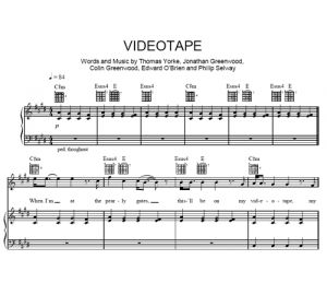 Videotape - Radiohead - ноты к песне - Purple Market Area