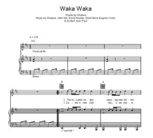 Waka Waka (This Time For Africa) - Shakira - sheet music - Purple Market Area