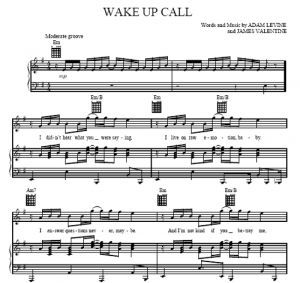 Wake Up Call - Maroon 5 - sheet music - Purple Market Area