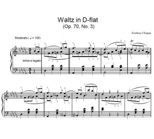 Waltz In D-Flat Major, Op.70 No.3 - Frederic Francois Chopin - partitura - Purple Market Area