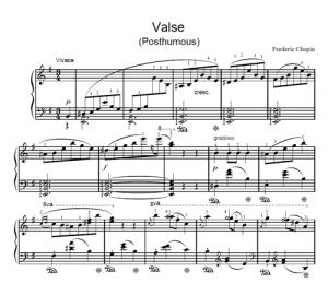 Waltz In E Minor (Posthumous) - Frederic Francois Chopin - partitura - Purple Market Area