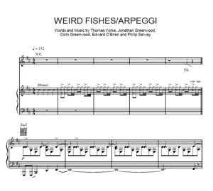 Weird Fishes / Arpeggi - Radiohead - sheet music - Purple Market Area