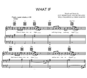 What If - Coldplay - partitura - Purple Market Area