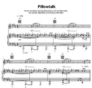 Zayn - Pillowtalk - sheet music - Purple Market Area