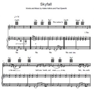 Skyfall - Adele - sheet music - Purple Market Area